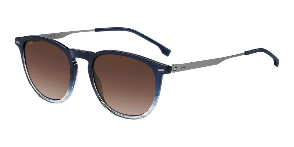 Refined Blue Gradient Acetate Frame with Silver Temples