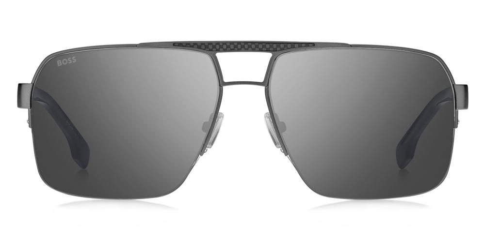 Sleek Carbon-Detail Rectangular Sunglasses