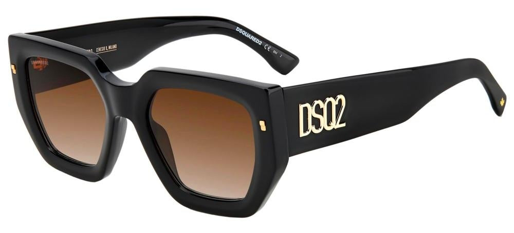 Bold Black Square Sunglasses with Gold Accents
