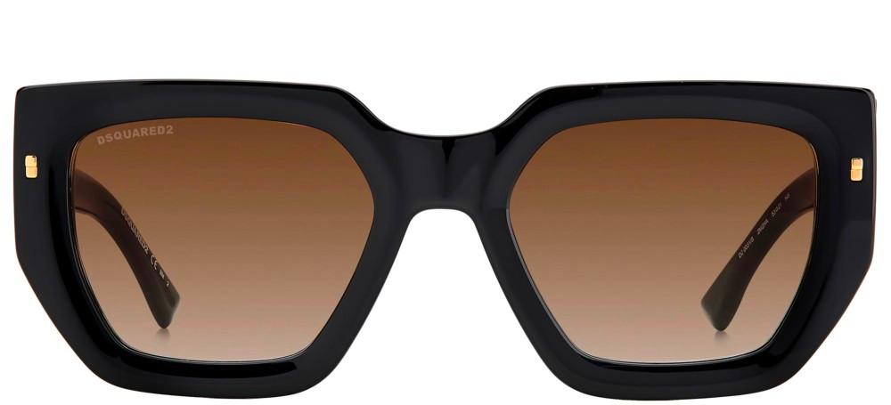 Bold Black Square Sunglasses with Gold Accents