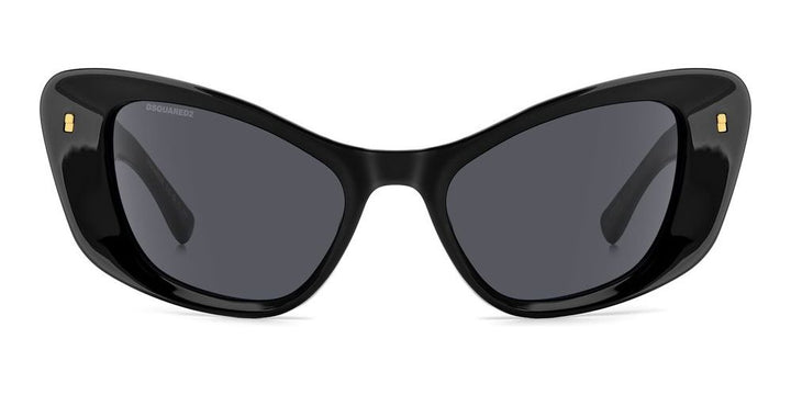 Sleek Black Acetate Frame with Gold Accents