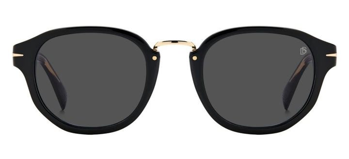 Sleek Black and Gold Acetate Frame Sunglasses