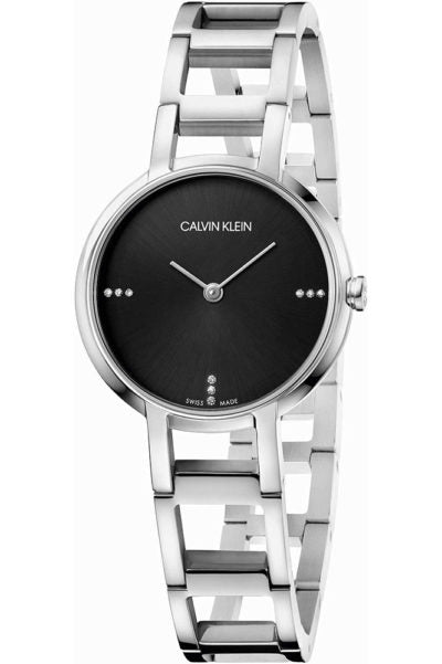 Calvin Klein Silver & Black Analog Watch