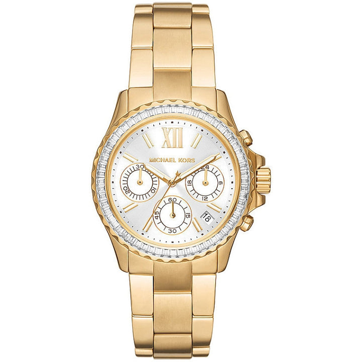 Michael Kors Gold-Tone Crystal Chronograph Watch