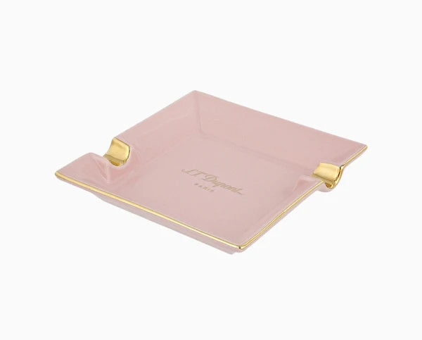 Porcelain Ashtray with Pink and Gold Elegance