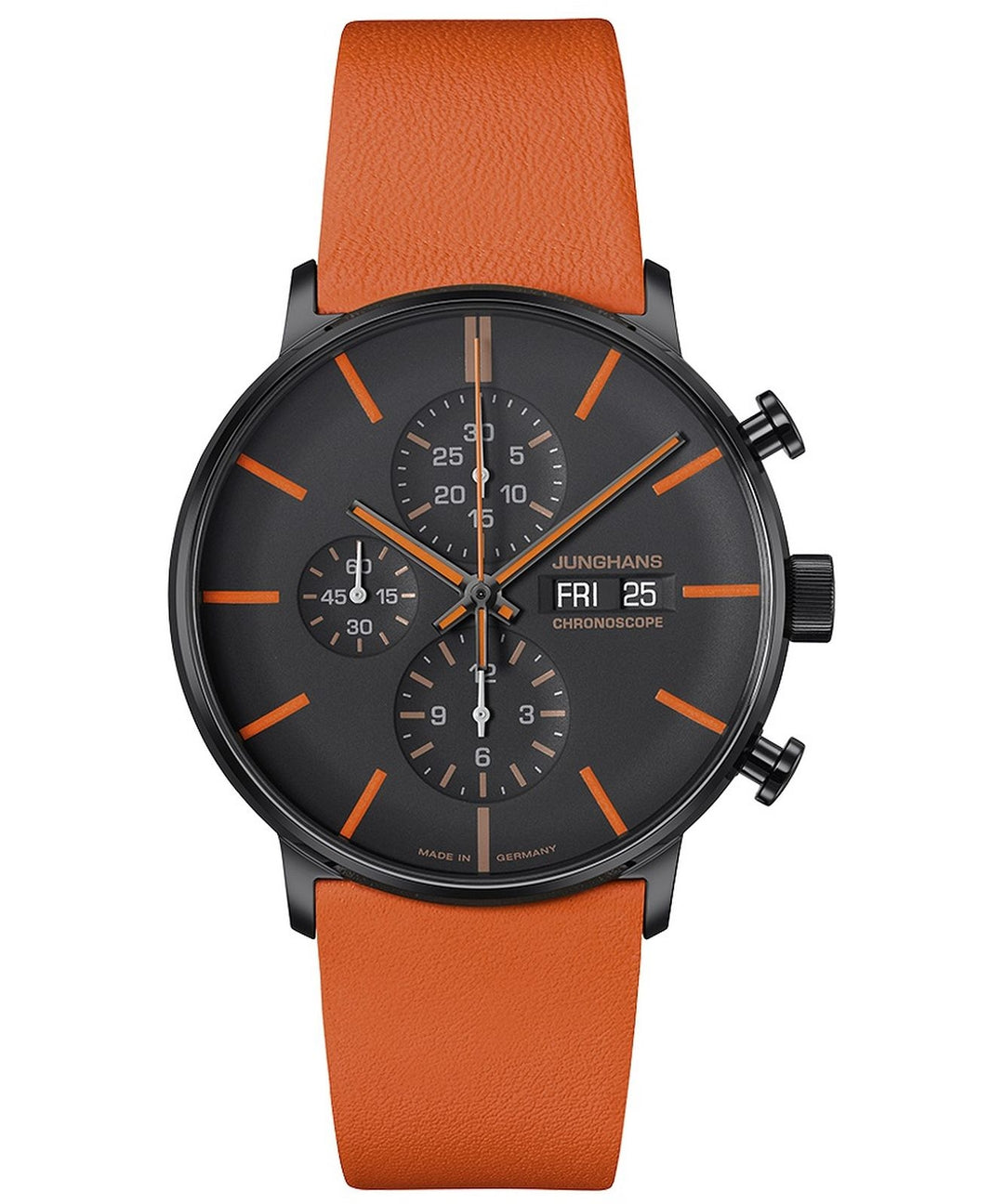 Chronoscope Precision in Black and Orange Contrast