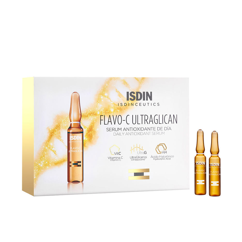 Single 2 ml clear ampoule of vitamin C, ultraglycan and hyaluronic serum, Unisex