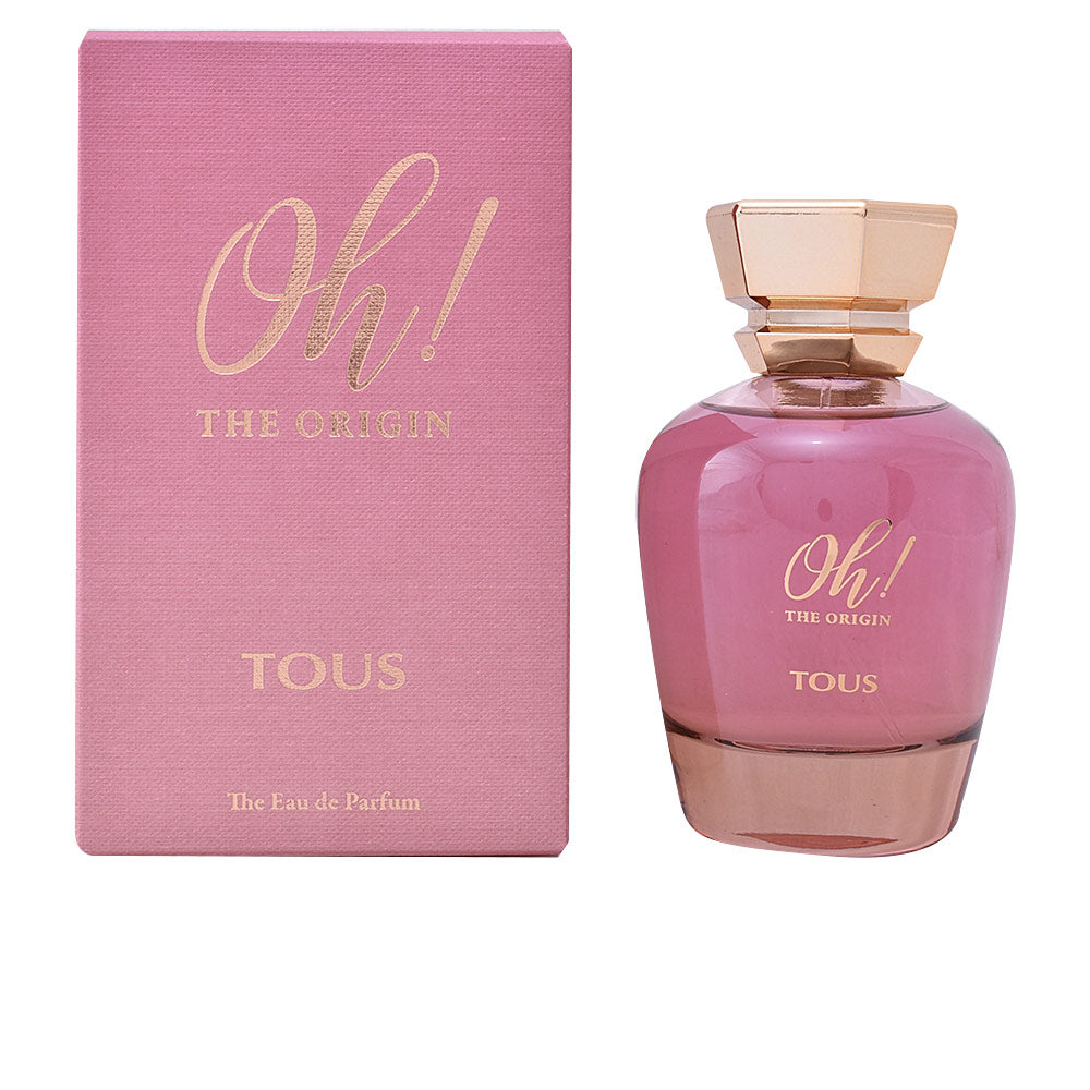 100 ml floral-fruity Eau de Parfum bottle, pink-hued liquid and minimalist glass