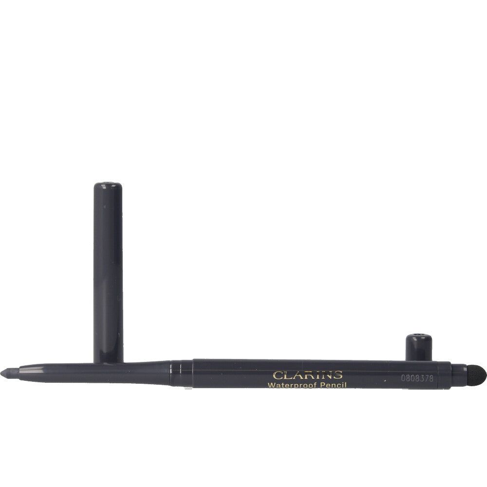 Retractable grey waterproof eyeliner pencil with slim tip and built‑in sharpener