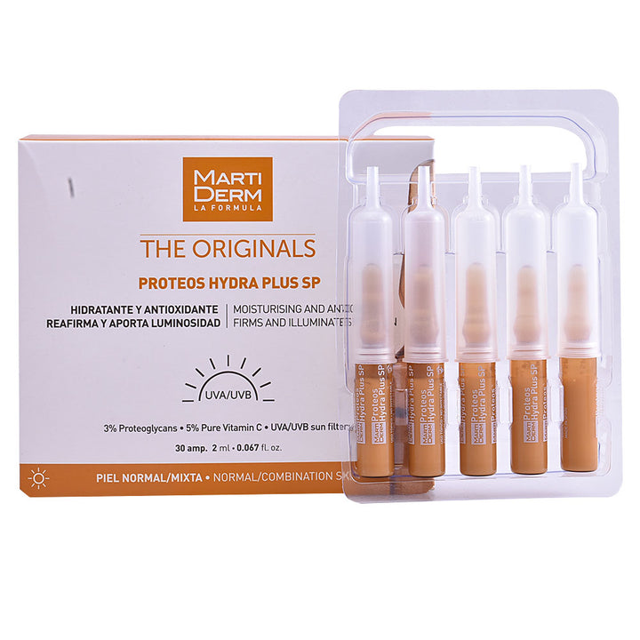 Single 2 ml glass ampoule, clear serum, labelled proteoglycan and vitamin C