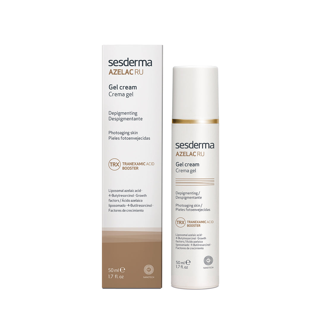 50 ml tube of azelaic gel-cream, lightweight translucent gel-cream texture