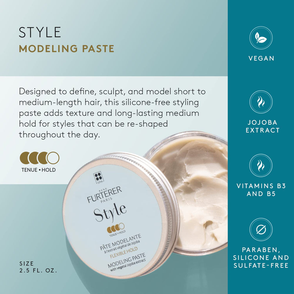 75 ml matte styling paste jar, clay-texture, compact tube