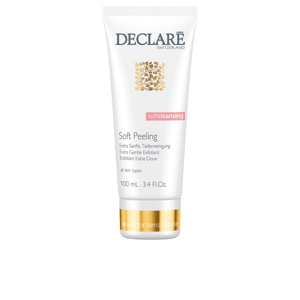 100 ml tube of soft lactic exfoliant, clear gel texture, labelled for Women