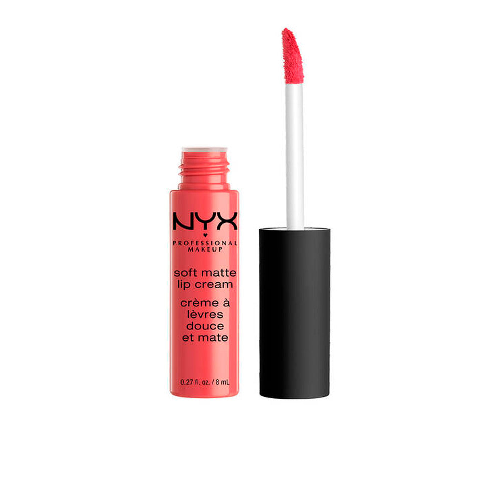 Soft Matte cream lipstick tube and swatch in São Paulo pink