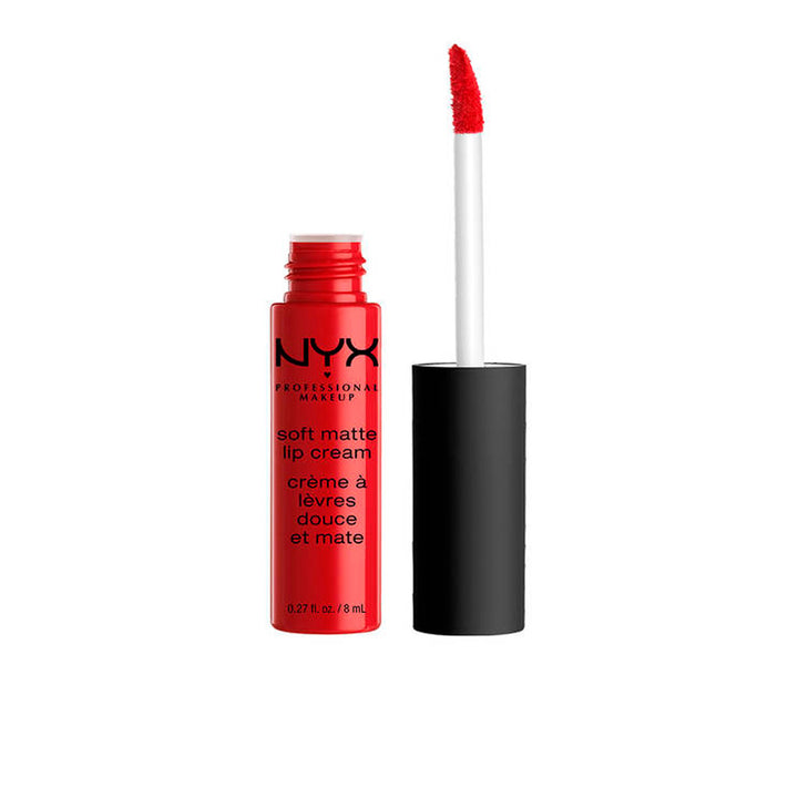 Tube of velvet red soft-matte cream lipstick, 8 ml, labelled shade Amsterdam