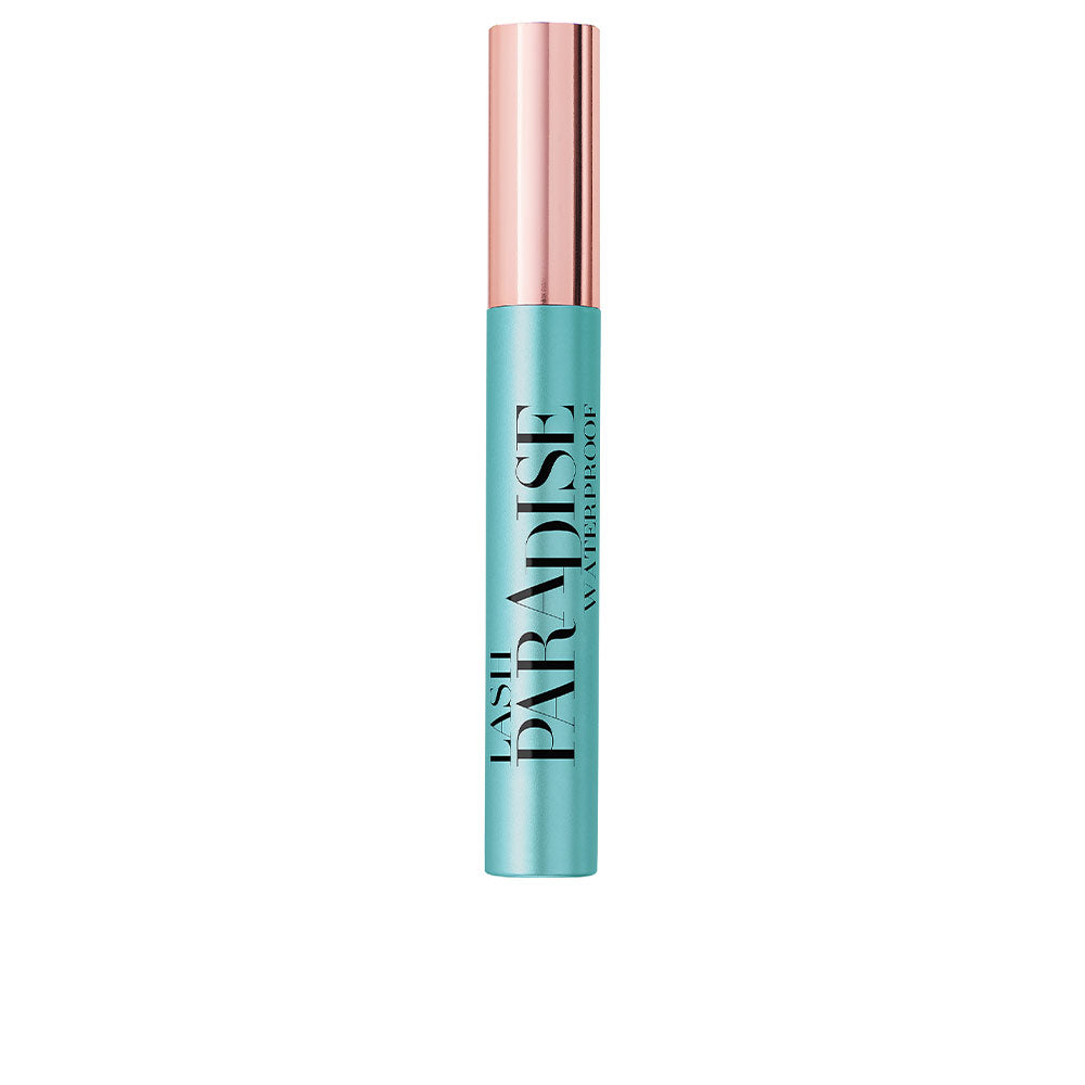 Black waterproof volumising mascara with tapered ergonomic brush