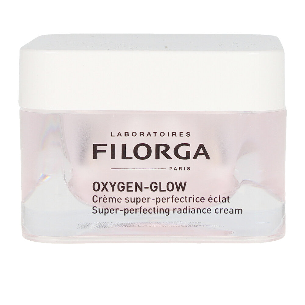 50 ml jar of Oxygen-Glow Radiance Cream, pale beige texture, skincare treatment for Women