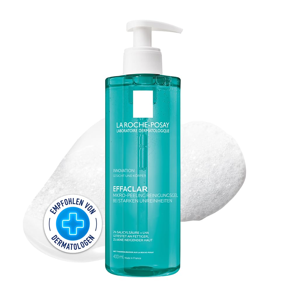 Clear 400 ml pump bottle of salicylic clarifying facial gel for Women, deep‑cleansing formula