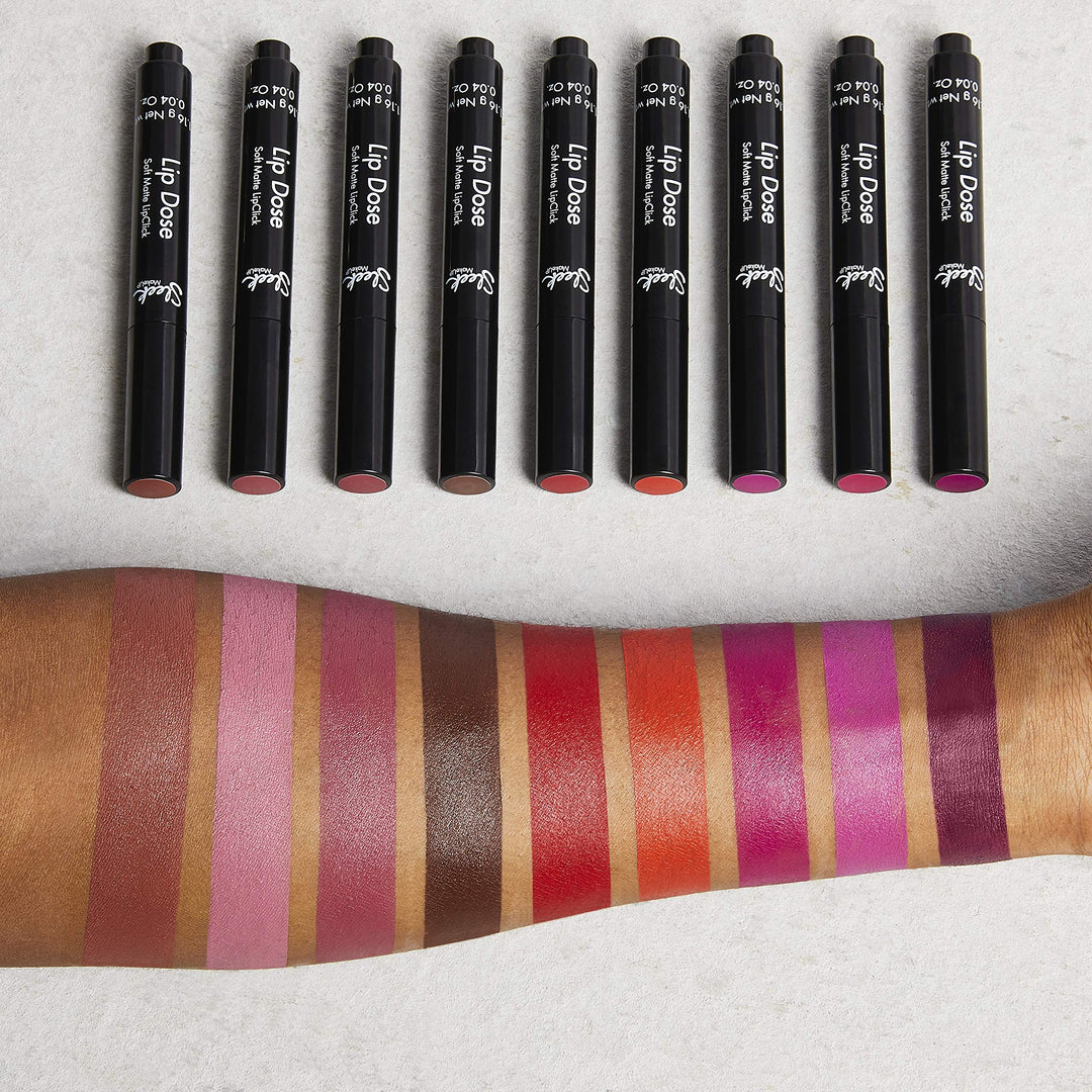 Matte click lipstick stick with teardrop tip, 1.16 g, vegan