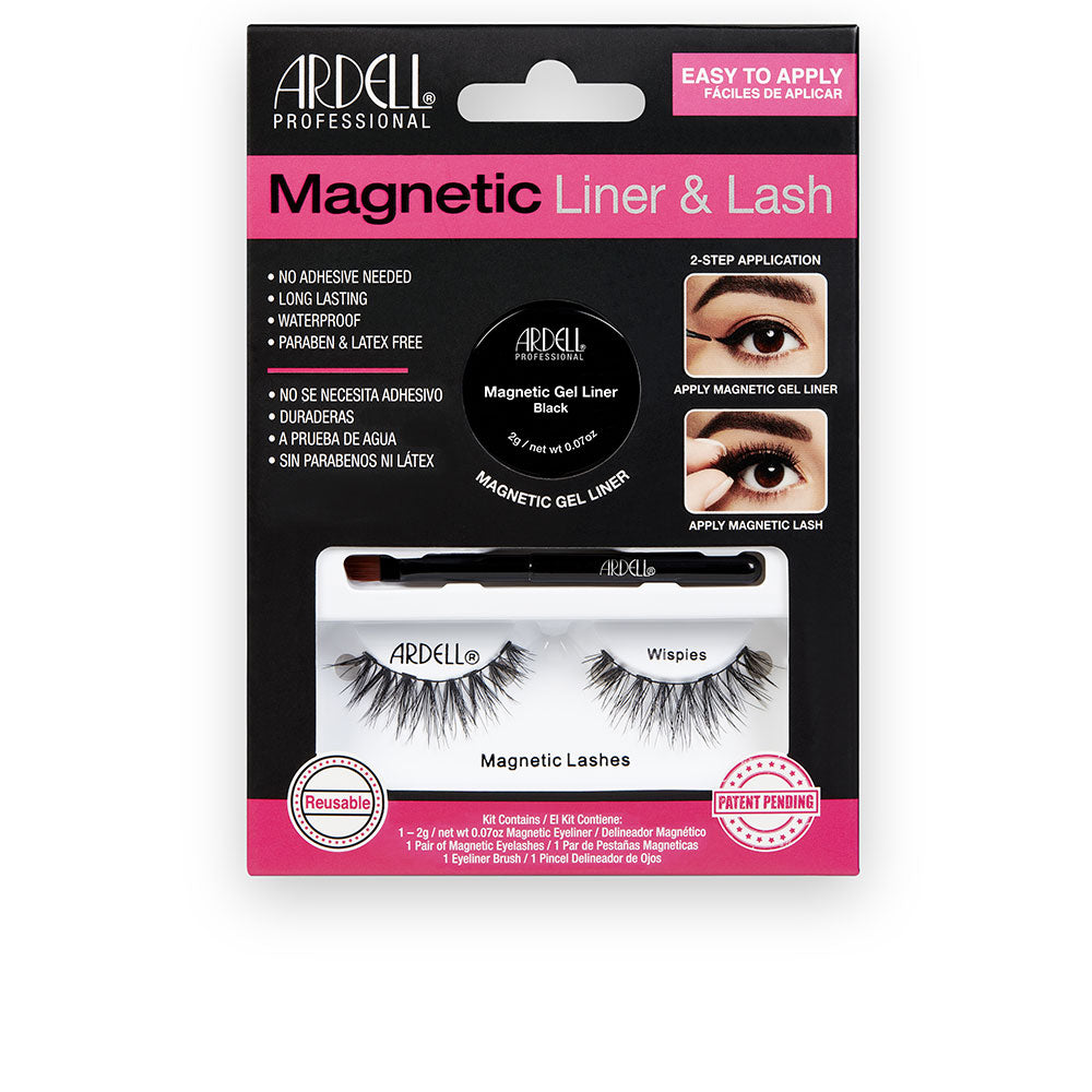 Magnetic gel eyeliner tube with three sets of wispy false lashes, black