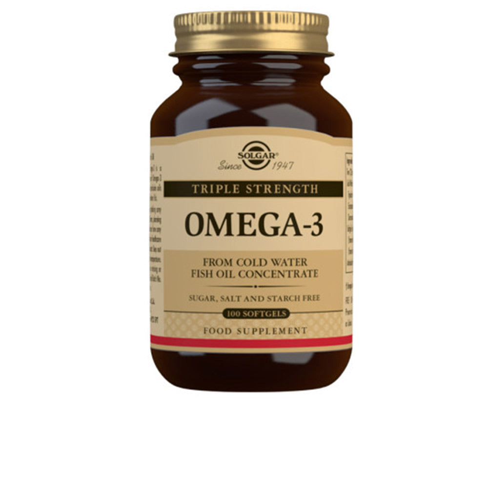 Bottle of 100 cold‑water fish oil softgels, gluten‑free omega‑3 supplement
