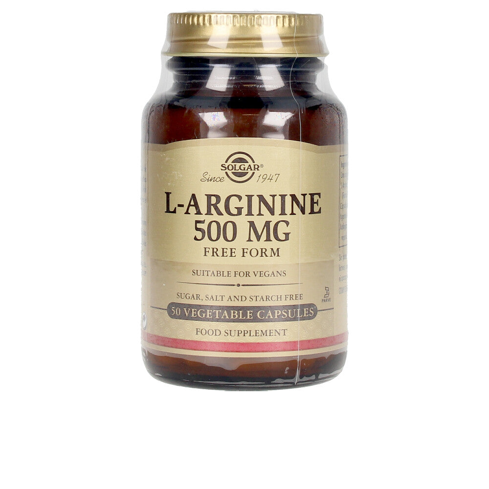 Bottle of 50 vegetable capsules L‑Arginine 500 mg, Unisex supplement