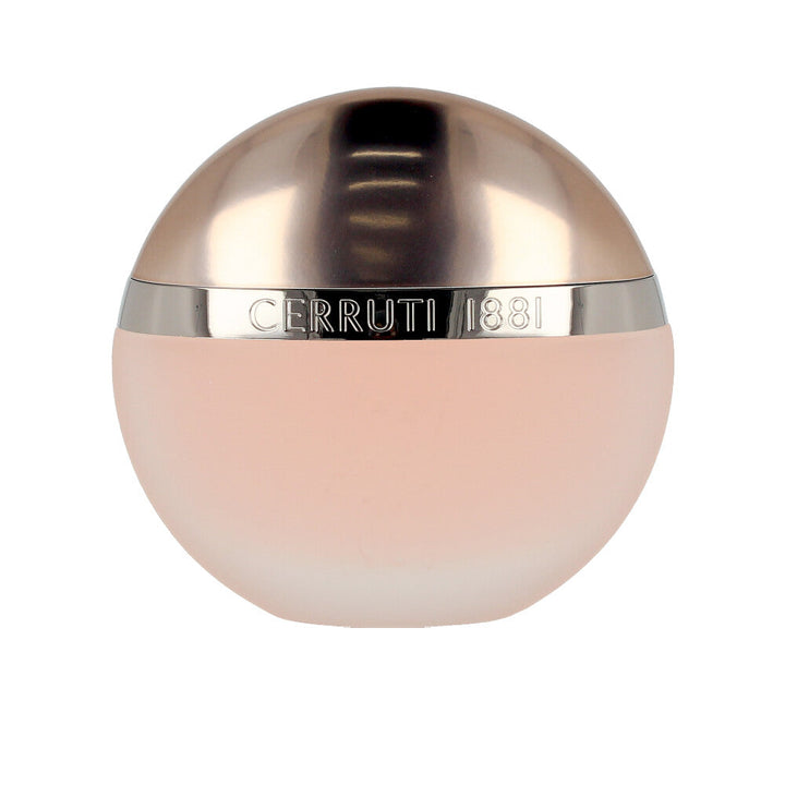 Rounded crystal 30 ml floral Eau de Toilette with metallic semicircular cap