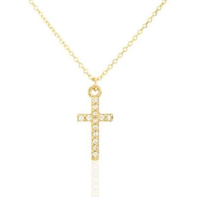 Radiant Classic Gold Pendant with Crystal Accents