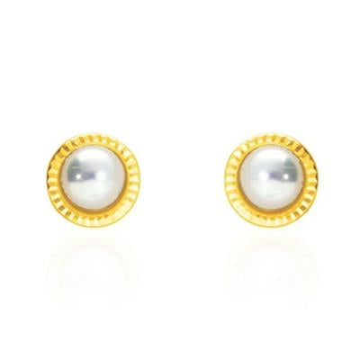 Timeless Pearl and Gold Classic Studs