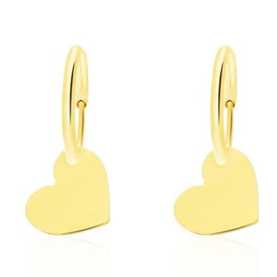 Radiant Heart-Shaped Gold Hoop Earrings