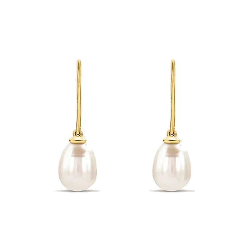 Elegant Pearl and Gold Drop Earrings with Timeless Charm