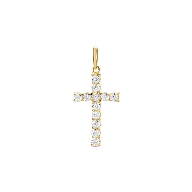 Radiant Cross Pendant with Diamond Accents