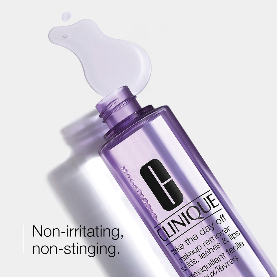 Clear bi‑phase eye and lip cleanser bottle, 125 ml, fragrance‑free