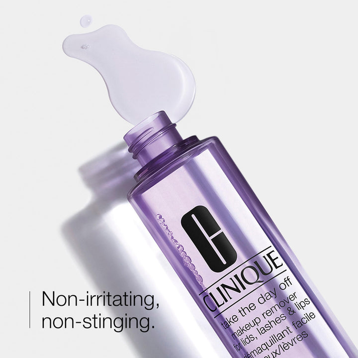 Clear bi‑phase eye and lip cleanser bottle, 125 ml, fragrance‑free