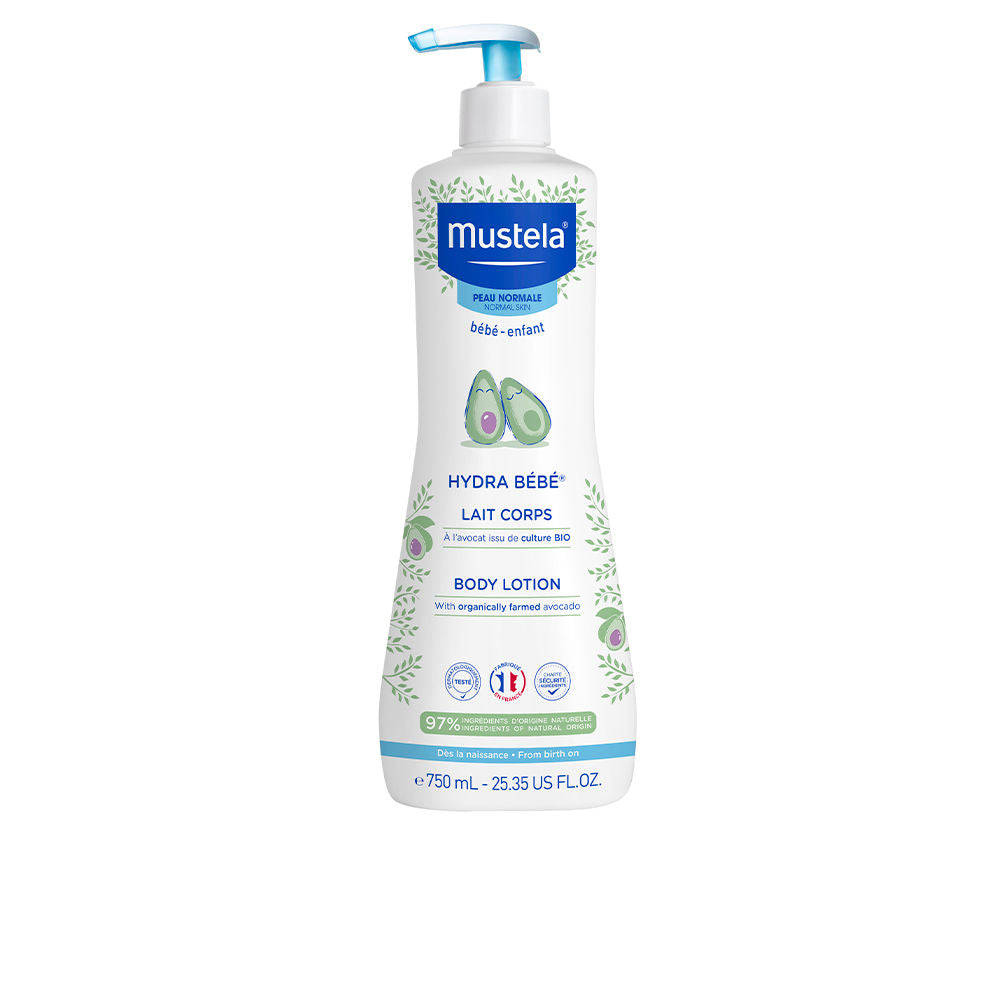 750 ml bottle of light avocado baby body lotion, Unisex, fluid texture