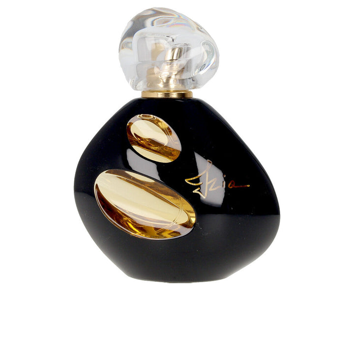 Black lacquered bottle with subtle gold film, radiant amber perfume, 100 ml
