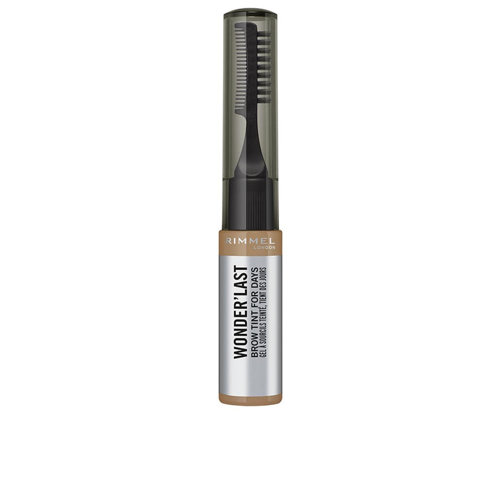 Small tinted brow gel tube with tapered brush; 4.5 ml, unisex brow tint