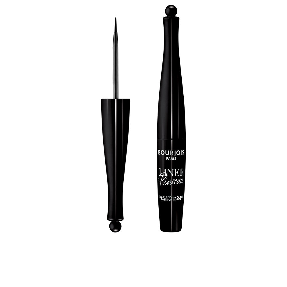 Slim black liquid eyeliner pen with fine brush applicator, 2.5 ml