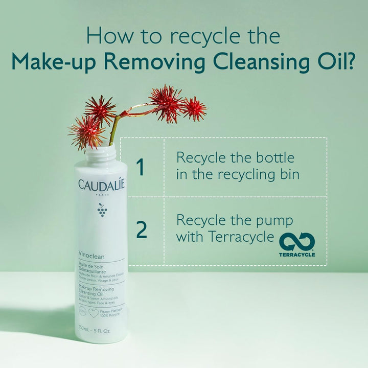 150 ml bottle of botanical cleansing oil with pump, clear golden oil