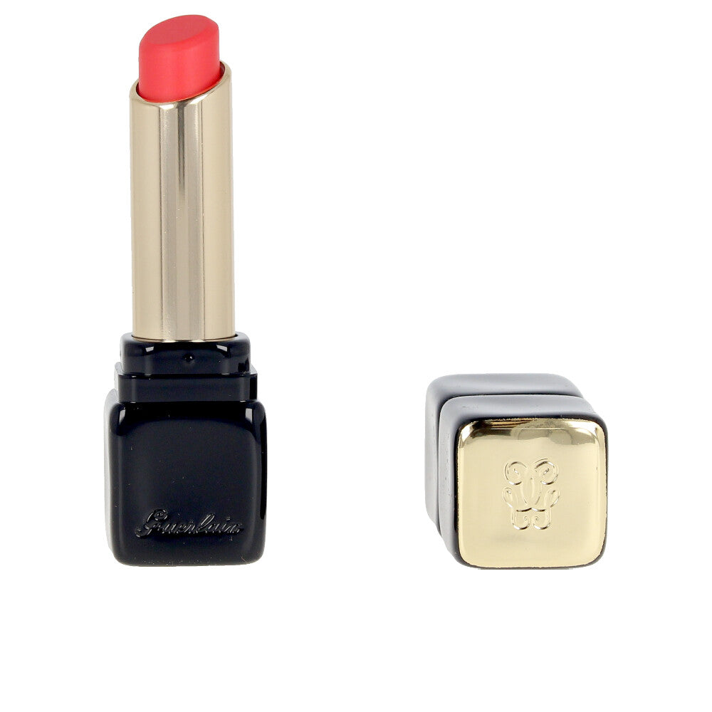 Slim matte lipstick tube, shade 520 Sexy Coral, 2.8 g, angled bullet visible