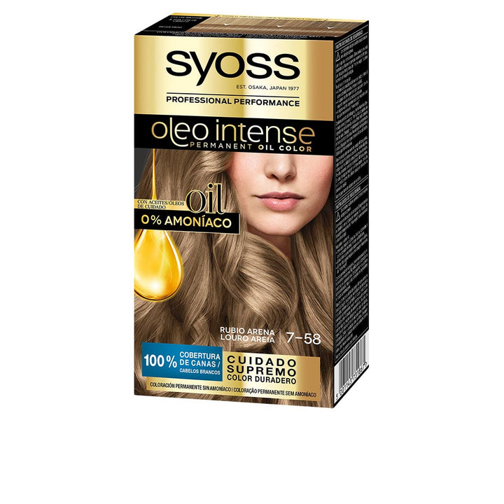 Boxed oil-infused permanent hair colour in shade 7.58, ammonia-free, 5-piece set