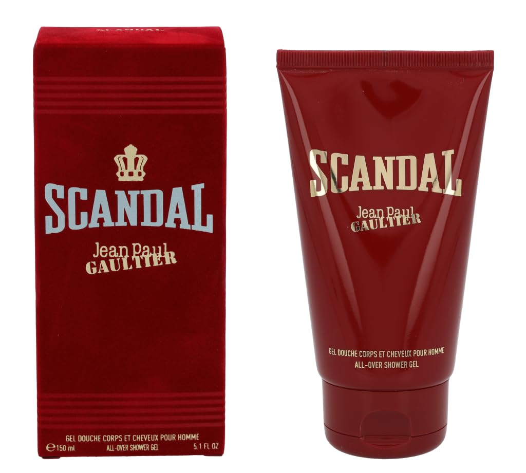 Red 150 ml shower gel bottle, woody-oriental scent for Man