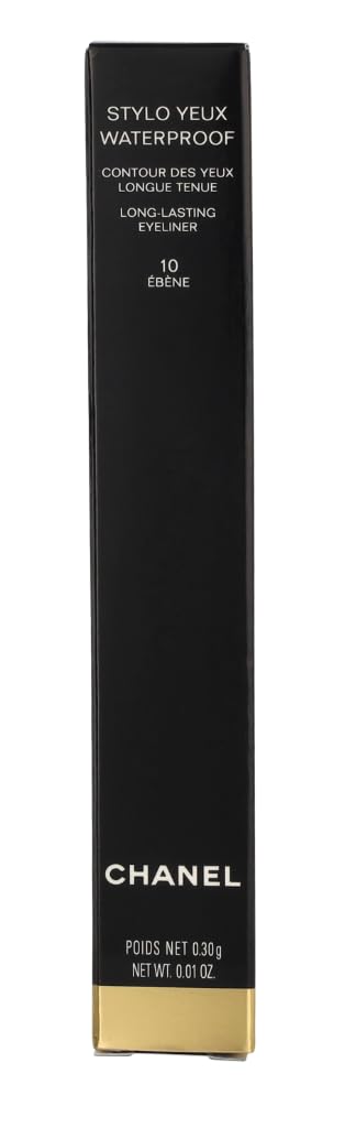 Retractable waterproof black eye pencil with built-in sharpener, 0.3 g, ebony