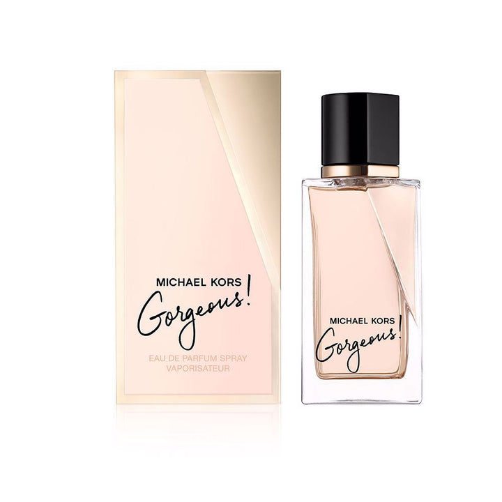 Slim glass bottle with warm amber liquid, leather-accents, perfume spray