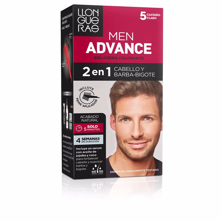 Tube of light chestnut cream-gel hair colour for Man, ammonia-free, 1 unit