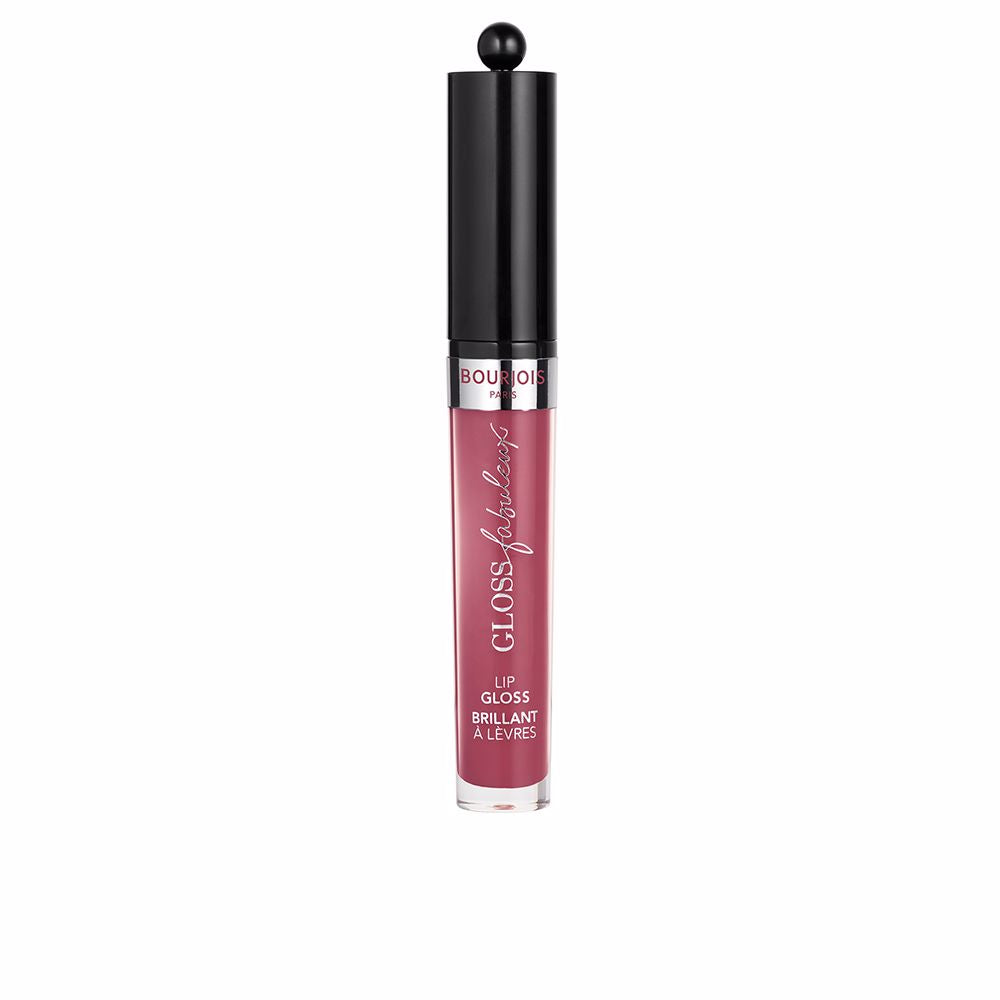 3.5 ml sheer lip gloss tube with wand; glossy pink shade, argan oil formulation