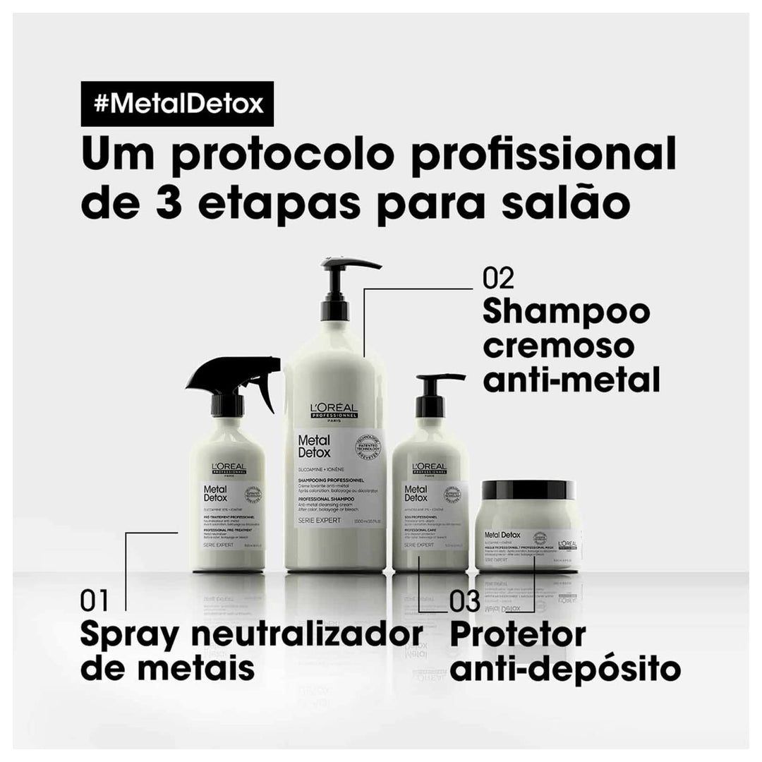 500 ml bottle of Metal Detox pre‑shampoo conditioner for coloured hair
