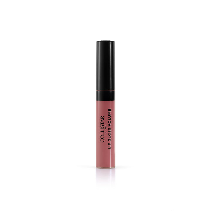 7 ml dusty-rose volumising lip gloss with soft pad applicator, glossy finish