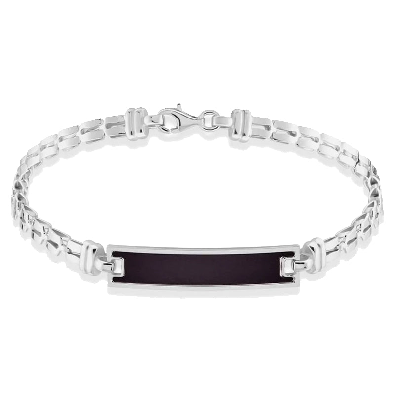 Sleek Black Stainless Steel ID Bracelet