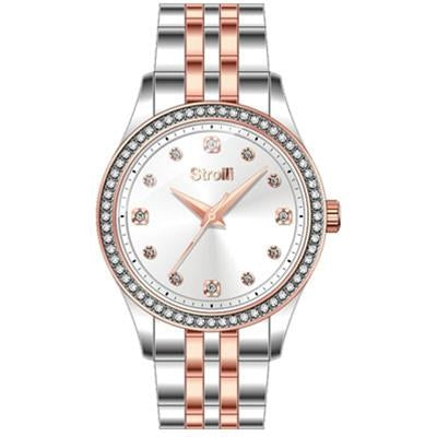 Timeless Two-Tone Elegance with Crystal Accents